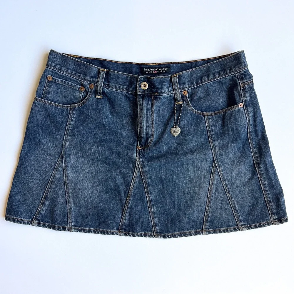 Ralph Lauren Polo Jeans Company Denim Mini Skirt
